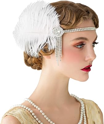 Flap -inspired gatsby of the 1920s, hair accessories with ivory rhinestones for women from the 1920s.. Shop with purpose at DIAYTAR NIGERIA and receive your purchases at unbeatable prices within the week.