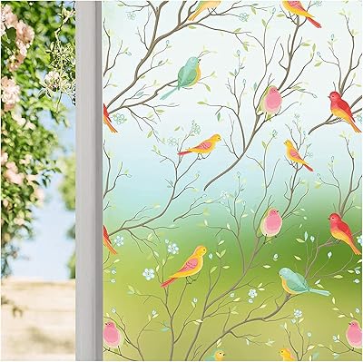 Film for stained glass, confidentiality film for Sweet Seven window, decorative film for window with bird motif, UV anti-dazzling UV blocking, static adhesive adhesive for the house, the bathroom, the kitchen, the desk 17.7 x 78.7 inches.. Shop smart with DIAYTAR NIGERIA, offering a vast product range delivered to your doorstep within a week.