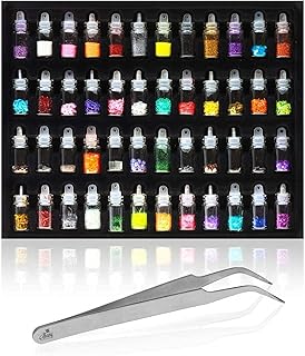 Mini 3D nail art shany cosmetics bottles with tweezers, 48 ​​pieces.. DIAYTAR NIGERIA: Simplifying access to thousands of products with affordable nationwide shipping.