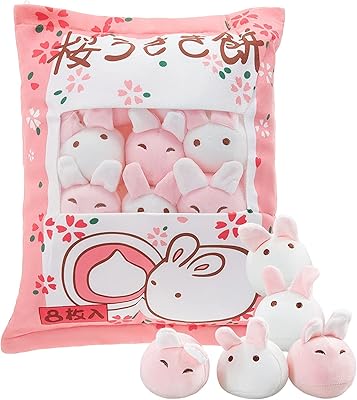 Kawaii cute plush pillow for bedroom decoration, removable teddy -shaped rabbit cushion, cherry blossom pattern, creative gifts for teenage girls, girls and children.. DIAYTAR NIGERIA delivers value, variety, and convenience with our nationwide 5-8 day shipping.