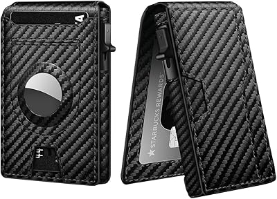 Sykorvon Slim Airtag Wallet for men, minimalist, credit card support, RFID blocking, two -part intelligent wallet with AIRTAG support, packaging in a gift box, carbon fiber with AIRTAG support, minimalist.. E-commerce made for Nigeria — fast delivery and low prices at DIAYTAR.