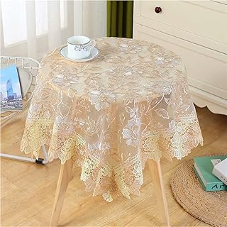 Square table runner, lace table runner with floral embroidered tablecloth, wedding festival, kitchen, dining room, house, vintage table cover (110 x 110 cm, beige).. DIAYTAR NIGERIA combines affordability with convenience, delivering your purchases within 5-8 days.