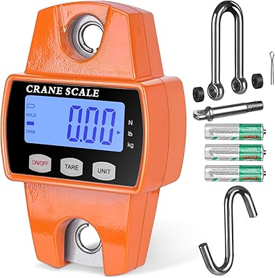 RomeTech suspended digital balance, 299 kg with aluminum housing molded under pressure, mini portable crane balance 300 kg with hooks for outdoor farm fishing (orange).. Everything you need is just a click away with DIAYTAR Nigeria — shop now and receive your order in days.