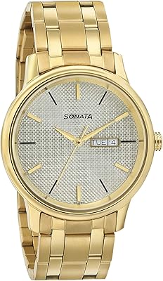 Analog watch for men with light gilded dial nm7134ym03/nn7134ym03, bracelet.. DIAYTAR NIGERIA connects you with thousands of products at competitive prices, delivered within a week.