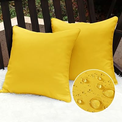 Outdoor cushion covers 20 x 20 inches cushion, waterproof, decorative, solid, square, for outdoor sofa, patio, porch chair, yellow, lot of 2.. Explore limitless products on DIAYTAR Nigeria — at the lowest prices.