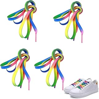 Bigthree shoe lace laces 4 pairs of colored shoe laces rainbow shoes skate shoes for football training shoes flat, red, 4.. DIAYTAR NIGERIA revolutionizes online shopping with competitive prices and reliable 5-8 day delivery.