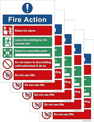 Pack of 5 safety panels - Safety panel in Vinyl Sticker 140 mm wide x 210 mm deep (to be used where there are elevators in buildings).. DIAYTAR NIGERIA: Your partner in affordable online shopping with dependable delivery within 8 days.