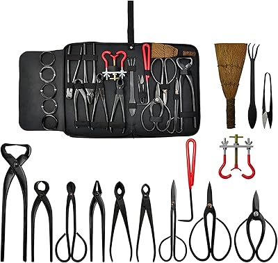 Set of tools for Bonsai Voilamart 14 pieces with case, set of steel shears with carbon, tools for garden plants.. DIAYTAR NIGERIA: Where every shopping need is met with affordable prices and timely delivery.