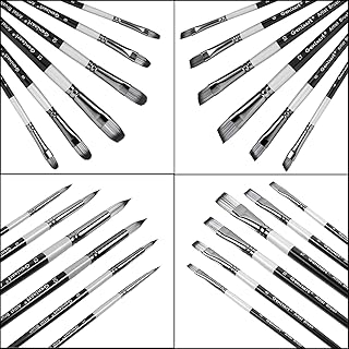 Set of 24 brushes, art brushes for watercolor, oil paint and acrylic, art brushes in fine nylon hair, 4 types of different sizes forms.. DIAYTAR NIGERIA: Transforming online retail with affordable prices and consistent 5-8 day nationwide delivery.