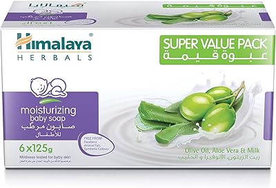 Himalayan baby hydrating soap, 125 grams, 6 pieces per package.. Get more, save more — only on DIAYTAR Nigeria.