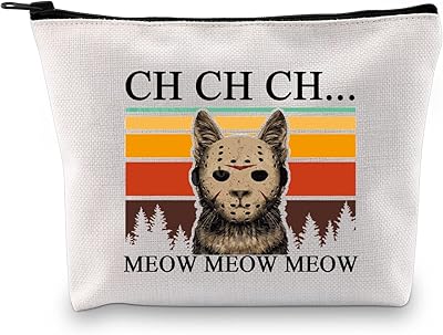 Makeup bag inspired by the cat Meow Jason Chch, Zipper Makeup kit of the horror film, gift for cat lovers, chch, medium, cosmetics kit with printing.. Every order, every item — DIAYTAR Nigeria delivers fast and reliably.