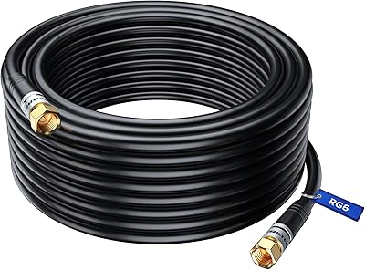 Coaxial cable triple shield of 30 feet - RG6 coaxial cable, digital antenna cable, satellite cable - cable wire - with gold plated connectors - black, 30 feet.. DIAYTAR NIGERIA combines affordability, variety, and convenience with nationwide delivery services.