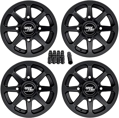 Rock Trax RT102 Lot of 4 "4" 4x110 mountain bikes, 12x7, 5+2 quirky, includes 10x1.25 wheel nut - Compatible with IRS Honda Kawasaki Yamaha Rincon Rincon RinCon Force Kodiak Grizzly Reno 4/110 (Lot of 4)).. Quick delivery. Quality products. Great deals. That’s DIAYTAR Nigeria.