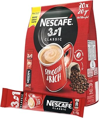 Mixture of Nescafé Classic 3 in 1 coffee, 30 sachets, 20 g.. DIAYTAR NIGERIA: Where affordability meets variety, with thousands of products delivered in less than 8 days.