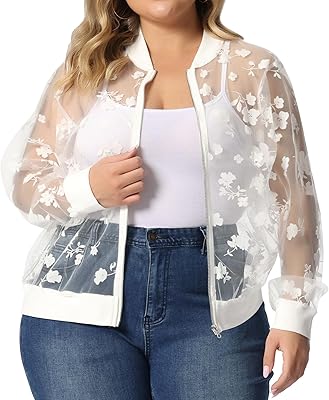 Large size aviator jackets for women 2023, summer lace in transparent floral lace.. Shop across boundaries with DIAYTAR NIGERIA's comprehensive catalog delivered nationwide at budget rates.