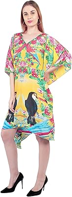 Kraft Trade Elegant Cotton Caftan Dress For Women, Knee Length, with Multicolored floral print, beach clothing, long caftan dress for women - 36 inch length.. DIAYTAR NIGERIA connects Nigerians with quality products at affordable prices, delivered in 5-8 days nationwide.