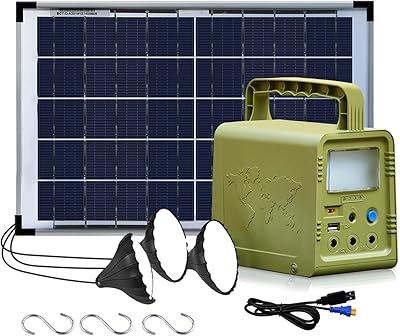 Portable Eco-Worthy 84W portable power plant, solar generator with 18W solar panel, pocket lamps, camping lamps with battery, DC USB ports, for outdoor campsite, domestic diet, hurricane, fish.. Say hello to Nigeria’s fastest-growing e-commerce site — DIAYTAR Nigeria.