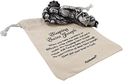 Statue of Saint Joseph sleeping with canvas bag and printed prayer, your money, 3.5.. DIAYTAR NIGERIA transforms online retail with unbeatable prices and consistent delivery timeframes.