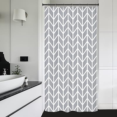 Raydcor gray Small half-turn shower curtain 36 x 72 inches Simple narrow RV RV Chevron Geometric Chevrons striped Tag Waterproof fabric Polyester Bathroom Set.. Say hello to Nigeria’s fastest-growing e-commerce site — DIAYTAR Nigeria.