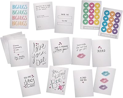 Romantic and funny love cards - 24 cards with envelopes - 12 cute and sassy patterns for Valentine's Day and Birthdays.. Shop smart, shop DIAYTAR - Nigeria's most affordable e-commerce platform with nationwide delivery.