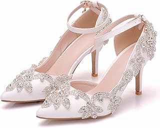 Wedding shoes for women high -pointed heels of 8 cm sandals.. Unlock access to a wide range of products with DIAYTAR NIGERIA's affordable e-commerce platform.