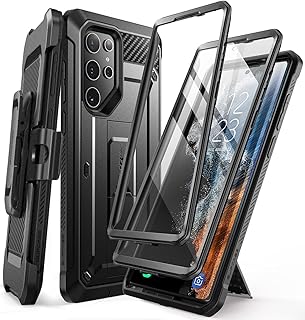 Space Unicorn Beetle Pro shell for Samsung Galaxy S22 Ultra 5G (version 2022), [additional front frame] Double layer shell with durable belt clip and crutch with integrated screen protector (A- black).. Great deals and fast delivery — the DIAYTAR Nigeria guarantee.
