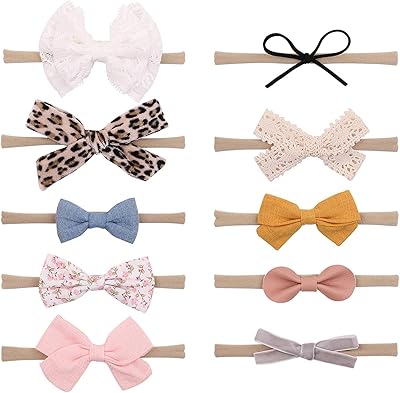 Set of Turban Bangs for Baby Girls-Elastic banner with crown and wrapping knot for newborn, nourished and toddler, 10 pieces.. From phone accessories to home decor — DIAYTAR Nigeria ships it fast.