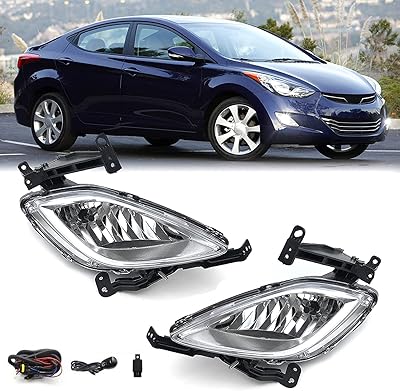 Figure fog lights Side driver and passenger adapted for Hyundai Elantra 2011 2012 2013 A pair of fog lights and passenger sides (transparent lens).. Fast delivery is our promise — DIAYTAR Nigeria keeps it real.