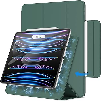 IPAD PRO 12.9 inches magnetic shell 2022/2021/2020/2018 (6th/5th/4th/3rd generation), 2nd stylus load, magnetic fixing, alarm clock/automatic watch (misty blue).. Discover the convenience of DIAYTAR NIGERIA's vast e-commerce platform with delivery in just 5-8 days.