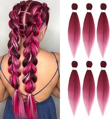 Extensions of pre-stretched braided hair, shaded red, 26 inches, 6 packets of Synthetic Yaki Soft crochets, hot water adjustment (shaded red).. Shop with purpose at DIAYTAR NIGERIA, where your money goes further and delivery is always prompt.