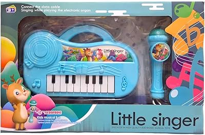 Party Time - Piano keyboard with 16 -keys Little Singer, Multifunction electronic musical instrument with microphone for infants and toddlers (blue).. Order today, receive in days — DIAYTAR Nigeria makes it possible.