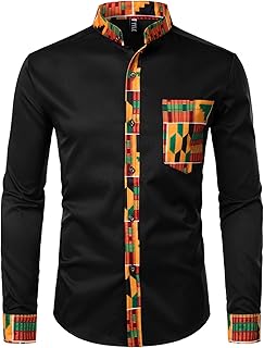 Zeroyaa African Hipster Shirts for Men, Graphic Design, Tribal Patchwork, fitted cut, long sleeves, button, mandarin collar.. Shop the smart way with DIAYTAR Nigeria — fast delivery, affordable everything.