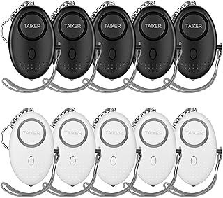 Personal alarm for women, pack of 10 emergency and self-defense keychain 140 db