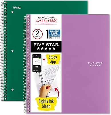 Five -star spiral notebook with study application, package of 2, 1 subject, university lined paper, 11.. Nigeria's e-commerce leader delivers unmatched variety and value to your doorstep in just 5-8 days.