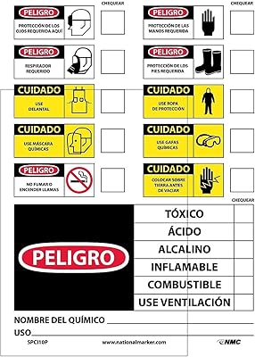 Chemical identification label NMC SPCI10P, 14 "L X 10" H, Vinyl sensitive to pressure.. Shop the smart way with DIAYTAR NIGERIA's extensive selection and budget-friendly nationwide delivery.