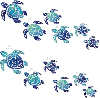 12 Pieces Submarine Sea Ocean Turtle Vinyl Wall stickers, waterproof wall stickers for home office toilet decoration (blue).. Explore limitless products on DIAYTAR Nigeria — at the lowest prices.