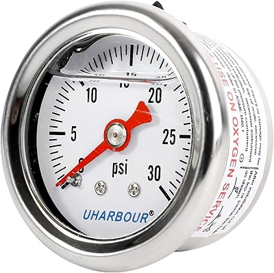 Fuel pressure gauge filled with Uharbour glycerin with 304 stainless steel case, dial size 1-1/2.. DIAYTAR NIGERIA makes quality accessible with low prices and reliable 5-8 day nationwide delivery.