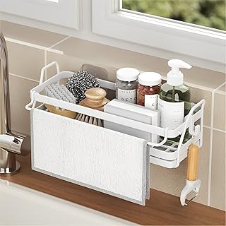 Sink support 3 in 1, adhesive liping holder for kitchen sink, kitchen sponge holder + strap holder + hooks, kitchen sink organizer, anti-rust and waterproof (white).. Transform your shopping experience with DIAYTAR NIGERIA's vast product selection delivered at unbeatable prices.