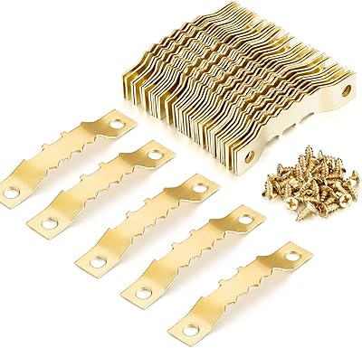 Set of hangers for photo frame with screws (gold) 50 Luxe in Dents.. DIAYTAR NIGERIA: Bringing the marketplace to every Nigerian with affordable prices and quick delivery.