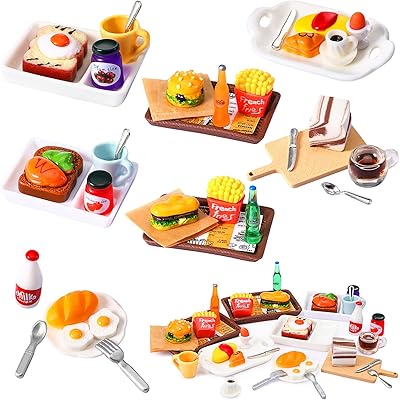 Miniature food set of 38 rooms, miniature doll house accessories, doll house food, burger, soda, milk juice, fast food, simulation kitchen.. DIAYTAR NIGERIA: Where smart shoppers find everything they need at prices they can afford.