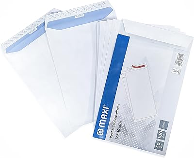 White envelopes maximum 100 g/m2, 12 "x 10", package of 50 to take off and seal.. Navigate through thousands of products at pocket-friendly prices with DIAYTAR NIGERIA's easy-to-use platform.