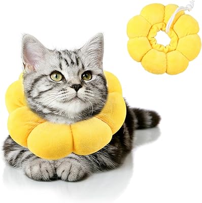Adjustable E -shaped collar for cats, nice Elisabethain necklace in sunflower cone -shaped for cat surgical recovery (color 3).. Explore fashion, tech, home goods, and more on DIAYTAR Nigeria — always affordable, always fast.