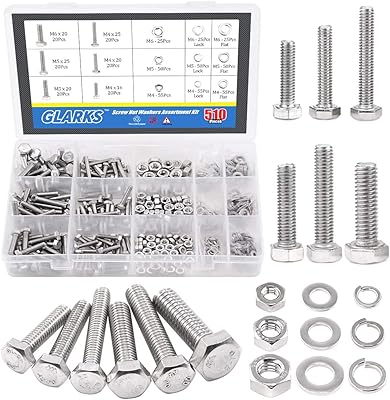 Glarex 510 Pieces matching kittime bolts, nuts, nuts, lock and flat stainless steel seal.. DIAYTAR NIGERIA: Your affordable gateway to thousands of products delivered within a week.