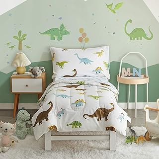 Ozzie Bedding 4 -room bed set for children's dinosaur pattern including a duvet.. DIAYTAR NIGERIA combines affordability, variety, and convenience with nationwide delivery services.