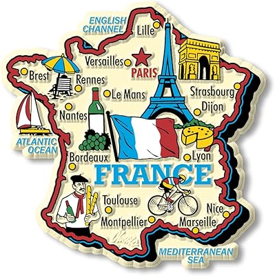 Classic magnets Jumbo Card de France, collection souvenirs made in the United States.. DIAYTAR NIGERIA makes online shopping accessible to all with budget-friendly prices and reliable delivery.