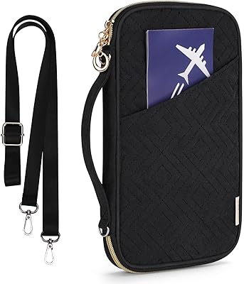 HUOFU passport holder for the family, large portable, black, trip passport portfolio.. DIAYTAR NIGERIA: Where affordability meets reliability with thousands of products delivered promptly.