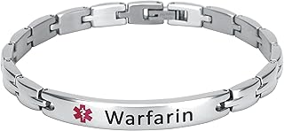 Elegant medical alert identification bracelet in surgical steel for men and women (women, warfarin).. Discover the perfect balance of selection and value with DIAYTAR NIGERIA's nationwide e-commerce platform.