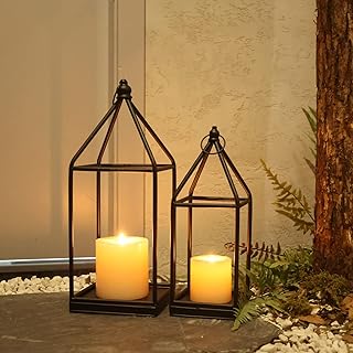 Decorative lantern of firm style outdoor Style Lot of 2 decorative metal lanterns.. DIAYTAR NIGERIA brings the marketplace to every Nigerian home with affordable prices and quick delivery.
