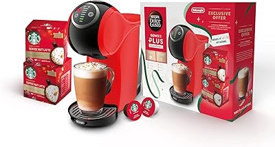 Set of Latte Delonghi Dolce Gusto Genio S Plus Toffee Note, 0.8 L, Red Edg315.r.. DIAYTAR NIGERIA: Where countless products meet affordable prices and reliable nationwide shipping.