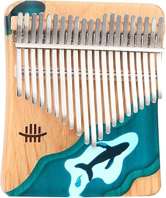 Babypski Hloro Piano Kalimba with 21 keys in beech wood, musical instrument with blue whale pattern for children, adults and beginners with tin hammer and song book.. DIAYTAR Nigeria — the online store where variety meets value.